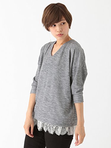 (アースミュージック＆エコロジー) earth music&ecology Vネックプルオーバー+レースタンクセット