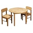 Rnd Table & Two Chair Set-Nat