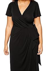 Plus Size Sexy V-neck Wrap  Polyester  Dress With a Bow(s)