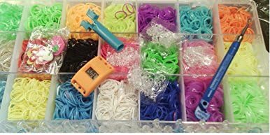 Metal Hook-watch- KIT 4400 Bands 22 Colors,100 C/ S-clips, and Organizer!!