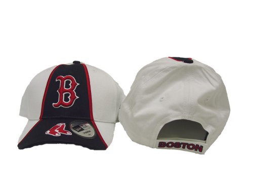 Boston Red Sox MLB White and Navy with Red Logo and Socks Youth Adjustable Hat / Cap