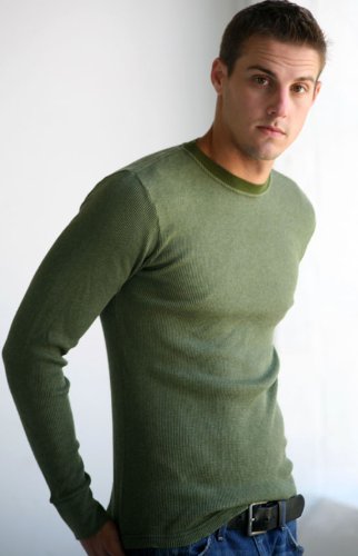 A.S. Tees High Quality Mens Vintage Long Sleeve Thermal T-shirt Tee Shirt - Army Heather, XL