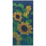 Bamboo Door Curtain ~ Sunflowers