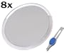 DB-Tech Large 10" Suction Cup 8X Magnifying Mirror with Precision Tweezers