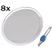 DB-Tech Large 10" Suction Cup 8X Magnifying Mirror with Precision Tweezers
