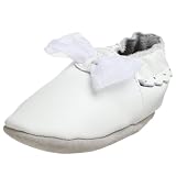 ShooFoo Infant Cameo Baby Soft Sole Crib Shoe,White,Small (US Infant 0-6 Months)