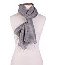 Purity Silver Grey Raw Silk Scarf