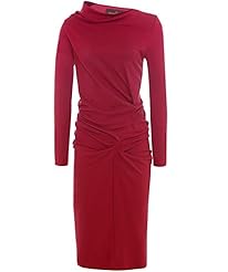 Gathered Draped Asymmetric Polyamide/Viscose  Dress