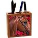 Rikki KnightTM Horse on Red Flowers Design 5 Inch Tile Maple Finished Wooden Tile Pen Holder - Pencil Stationery Holder - Desktop Accessory - Unisex - Ideal Gift for all occassions!