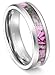 King Will 6mm Elegant Women's Hunting Camo Camouflage Pink/Rose/Green Tungsten Carbide ring Wedding Band (9.5)