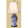 Asian Furniture & D�cor - 28" Ming Chinese Blue & White Porcelain Oriental Medallion Vase Lamp