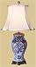 Asian Furniture & D&eacute;cor - 25" Ming Chinese Blue & White Porcelain Oriental Medallion Vase Lamp