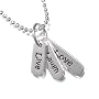 Sterling Silver "Live, Laugh, Love" Triple-Tag Pendant
