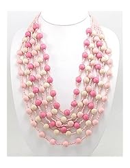Mixed Colors Wood Necklace In Zinc