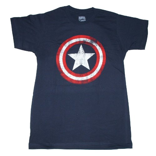  MARVEL CAPTAIN AMERICA DISTRESSED SHIELD S/S JERSEY T-SHIRT