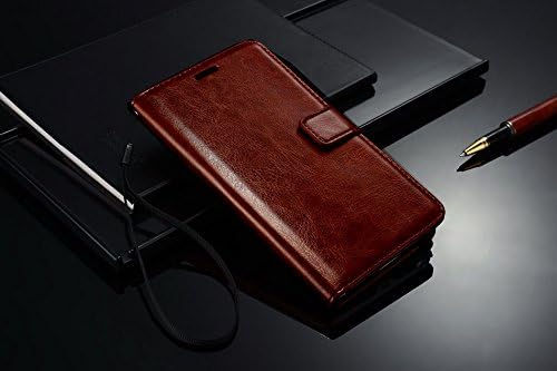 T&J Exclusives® PU Synthetic leather Wallet case for Samsung Galaxy Note4 Edge With Holders & Stands Photoframe Slot + Strap Phone cases + Stylus (brown)