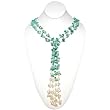 HinsonGayle Artisan Collection "Chyenne" Double Strand Turquoise and Cultured Pearl Lariat Necklace