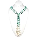 {Valentines Special} HinsonGayle Artisan Collection "Chyenne" Double Strand Turquoise and Cultured Pearl Lariat Necklace