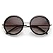 Womens Round Oversized Circle Sunglasses w/ Metal Arms