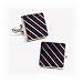 Navy Purple Repp Stripe Cufflinks