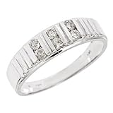 3/8 Carat T.W. Round Cut Diamond Men's Wedding Ring 14K White Gold - Size 7