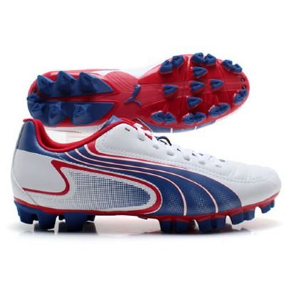 Chaussures de Foot V6.11 GC pour Enfants Blanc/Limoges/Rouge - 4