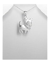 Dog Pendant Necklace In 92.5 Sterling Silver