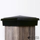 4x4 (Nominal) Black Pyramid Slim Profile Fence Post Caps - with 10 Year Warranty - Free Shipping