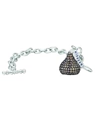 Hersheys Kiss Chocolate Diamond Toggle Bracelet 14k White Gold (7.05ct)