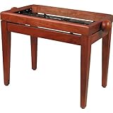 Musician's Gear Adjustable Piano Bench Frame, Cherry
