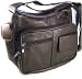 Genuine Lambskin Leather Handbag with Cell Phone Holder (Dark Brown)