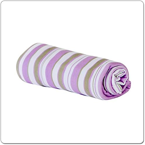 VANCHI Super-Sized Pure Cotton Knit Wrap, Lavender Stripe, Large