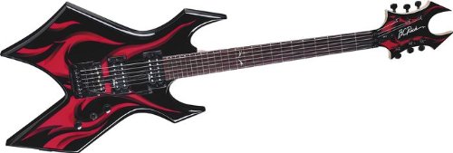 BC Rich Kerry King Wartribe Electric Guitar Black with Red Fire Graphic