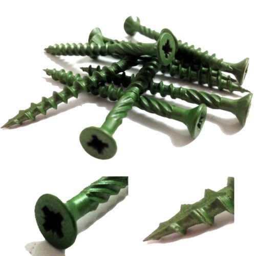 Deals For 250, 4.5mm x 65mm ORGANIC GREEN DECKING SCREWS Top Decking
