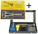 Combo 1: Watch Pavilion Professional Watch Case Back Opener for Waterproof Watches with Yellow Storage Box PLUS Watch Tool Kit to Adjust Remove Links Pins