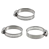 uxcell ホースクランプ　ワームドライブ　3個27mm-51mm　調整可能　ステンレス　クリップファスナー