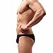 FEESHOW Men's Smooth Stretch Bikini Swimwear Underwear Swim Briefs (Black, XL)