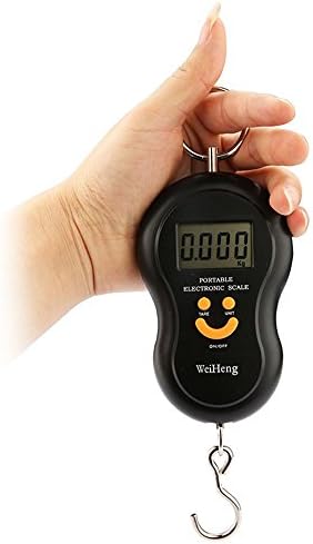 TANZHI Portable LCD Digital Display 110Lbs/50kg 10g Luggage Hanging Fishing Fish Hook Scale Advanced Electronic Weight Balance Circle Head Design