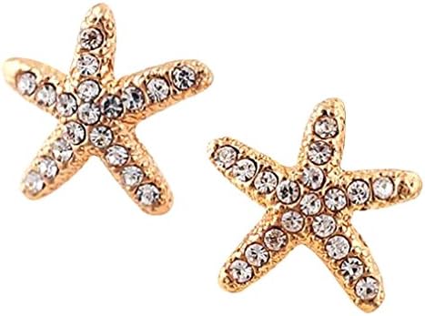 Gold Plated Crystal Starfish Stud Earring