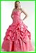 C51 CORAL GORGEOUS SATIN LAYER EVENING PROM DRESS