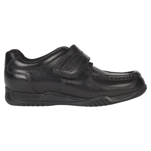 Hush Puppies Compass Junior Boys Black Leather School Shoes