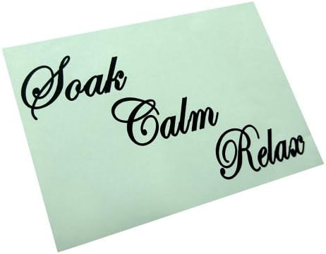 BERRYZILLA SOAK Calm Relax Decal Wall Vinyl BathroomLettering Art Quote Sticker (Come with glowindark switchplate Decal)