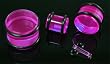 Solid UV Plugs with O Ring - Violet, Size: 10G (Sold as pair)