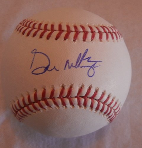 Don Mattingly Autographed Official Major League Baseball W/PROOF, Picture of Don Signing For Us, Los Angeles Dodgers, New York Yankees