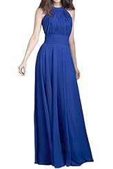 Chiffon Backless Natural   Waistline Halter Bridesmaid Dress/Prom Dress/Party Dress 