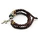 November's Chopin (TM) Christian Religious Inspirational Metal Cross Pendant Wood Bead Wrap Bracelet