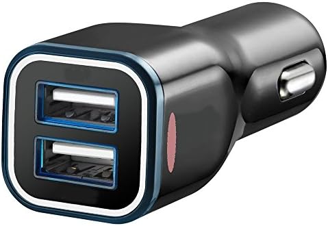 doxxxvo Car Charger,Rapiduo Plus Dual High-Speed 2.1/2A USB Port Car Charger: Total 5V@4.1A = 20W output w/ Free Full Speed Micro-USB Charging Cable (Pink)