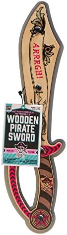 Pirate Sword from MIGHTY FUN - Wooden Toy Sword for Pretend Play or Costume (Grey)
