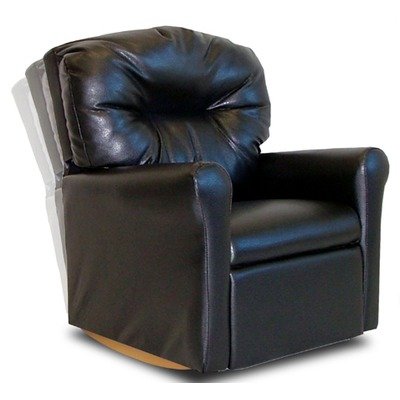 Contemporary Pecan Brown Leather Kids Recliner