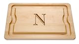 JK Adams 20-by-14-Inch Monogrammed Cutting Board, N
